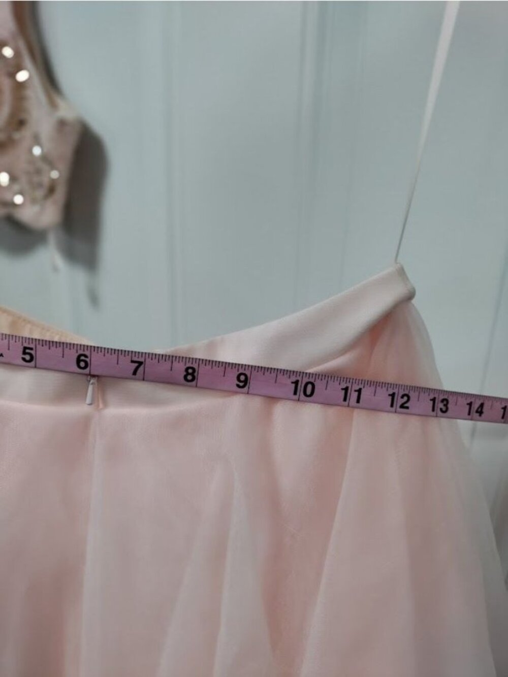Pink  Princess Prom Dress Size XS Barbiecore Tulle Skirt Embellished Crop Top - Picture 5 of 16